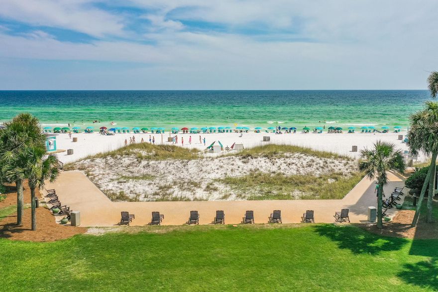 This one is better in person! Super POPULAR 1st Floor! Rare find! Stunning two bedroom sold fully furnished with expansive patio!  Wonderful updates! Pride of Ownership is evident! EXTRA BONUS:  Condo includes 3 beach chairs w/ the onsite beach hut! With these chairs, Owners can utilize the beach attendant for $12/day or $60/wk. This is a low density resort & is not overcrowded! EXPERIENCE THE BEST OF DESTIN! A TRUE HIDDEN GEM! The resort of Silver Dunes HAS IT ALL! UNCROWDED BEACH, game room, tennis, GATED, pool is BEACHSIDE, BBQ grills, Fitness Center, Ice Machines, Take One/Leave One Program for beach floats, sand toys, etc., planned summer activities & one storage locker right near the beach is INCLUDED! Guest at Silver Dunes return year after year, generation after generation!