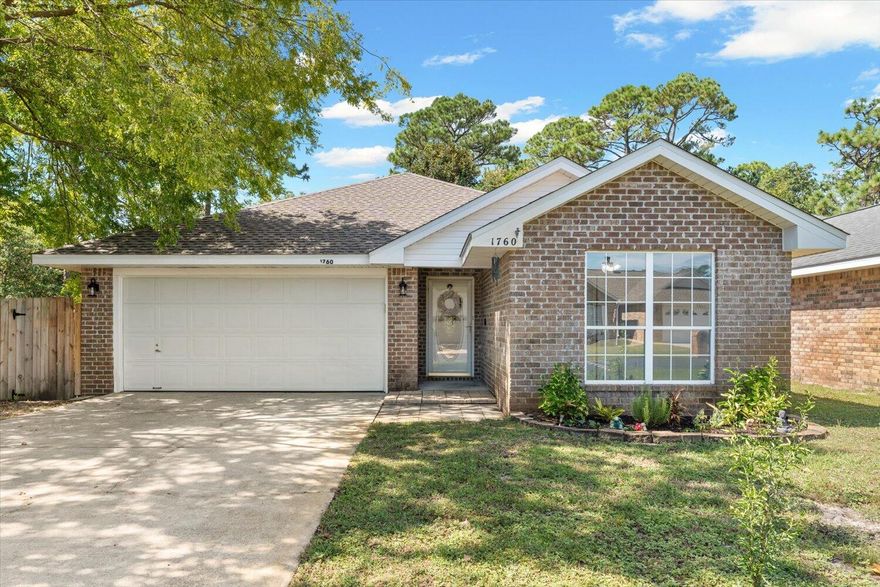 Come check out this adorable home with a split floor plan in Ivalea Gardens. Vaulted ceilings in the living room and kitchen.  Eat-in kitchen with island. Large master bedroom looks out onto backyard that has added pavers and wooded area beyond fence. Oversized master bedroom with no carpet and master bath area with double vanity and huge walk-in master closet. Full sprinkler system on well, pump, and timer. Guest bedrooms have all NEW carpet while the rest of living space is carpet free! Private backyard has large paver-extended patio area, great for morning coffee and afternoon barbecues. Roof and water heater were replaced in 2021.  Schedule your appointment today for this lovely hom