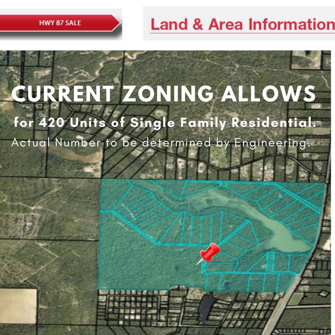 Beautiful 420-acre property that is highly suited for development. or your own self-contained retreat. Current zoning allows for 420 units of single-family residential lots. The actual number would have to be verified upon engineering. The property includes a beautiful 94-Acre spring-fed lake. The lake has no history of floodingThe property is positioned close to the entrance of Whiting Field Naval Air Station. The property offers a quiet peaceful environment centered around a lovely 94-acre, spring-fed lake. The immediate neighborhood after the property is the nicely developed subdivision 'Cold Creek Farms' with larger 3,000 SF and up homes on 5 Acre and up homes sites. Seller to retail all mineral rights