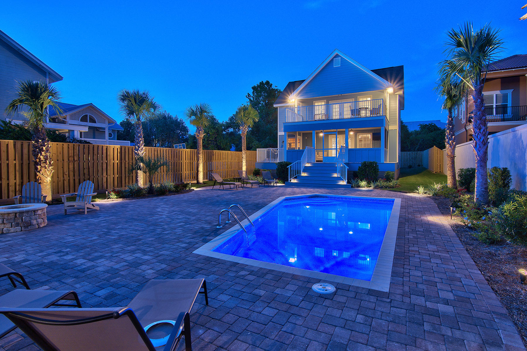 This 7 bedroom coastal cottage home located across the street from the beach with Gulf views has a large enclosed courtyard with pool and an abundance of outdoor living space making this a great investment opportunity or great second home. This house has been completely renovated since the owner bought the home, Over 140k of gross income for 2021 provides a solid ROI. Main house has 4 bedrooms with the guest house having 3 bedrooms. One of only a few lots on Scenic 98 that has 200 feet of depth versus 100, provides a tranquil setting for the proximity......Beach access is across the street and a short distance to the Crab Trap to enjoy a beverage and watch the sunset.