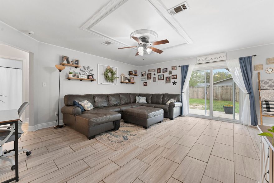 **HIGHEST & BEST BY 7PM SUNDAY 4/10/22**Welcome to the most darling corner lot home in Navarre! This home features 3 full bedrooms, a formal dining and a breakfast nook. The formal dining area would make a great office space if needed! Very large back yard that is fully fenced with oak trees for shade. The neighborhood features sidewalks and no HOA either. Plenty of room to park a boat or camper on the side of the home too. The home is well maintained and has updated tile flooring, added granite, appliances, and irrigation. HVAC is 6 years old, and the water heater is 1 year old. Any soffit repairs will be done prior to closing. We have a roofer on standby and the buyer can choose the shingle color (if in stock) Roof will be replaced with acceptable offer. COME VIEW starting 4/9/22