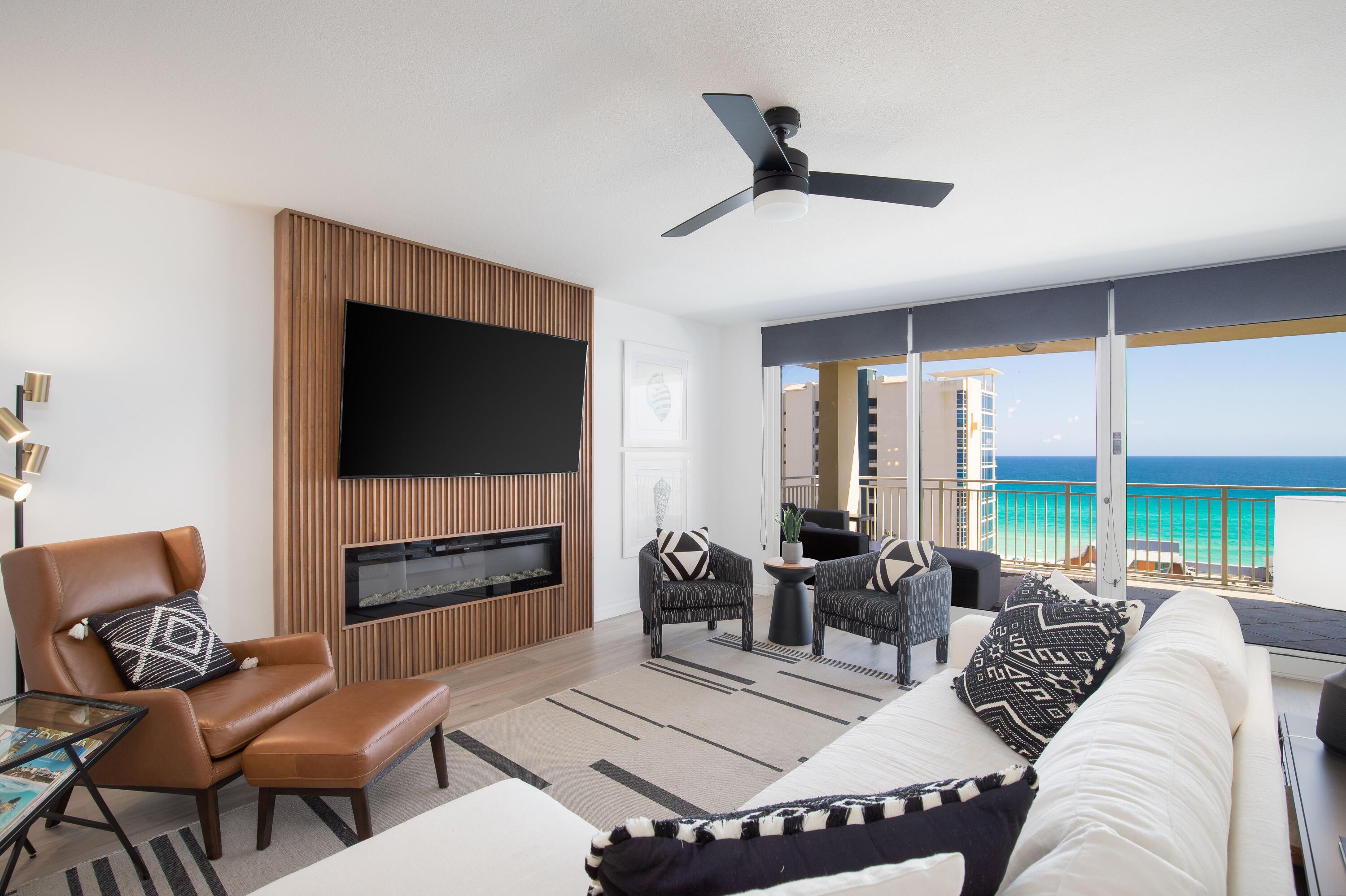 Absolutely stunning 3 bedroom, 3 bath condo in the popular Sterling Shores condominium in Destin. This unit has gorgeous views of the gulf as well as of the large lagoon style pool and lush landscaping surrounding the development. This unit has a ''lock out'' capability, so it can be used or rented as a full 3BR/3BA or as a 2BR/2BA and a separate 1BR/1BA with it's own private balcony and kitchenette. This is one of the most popular floor plans in the building and the height in the building is ideal. It was completely renovated in 2021 and has new ac units, new hot water heaters, in 2016.