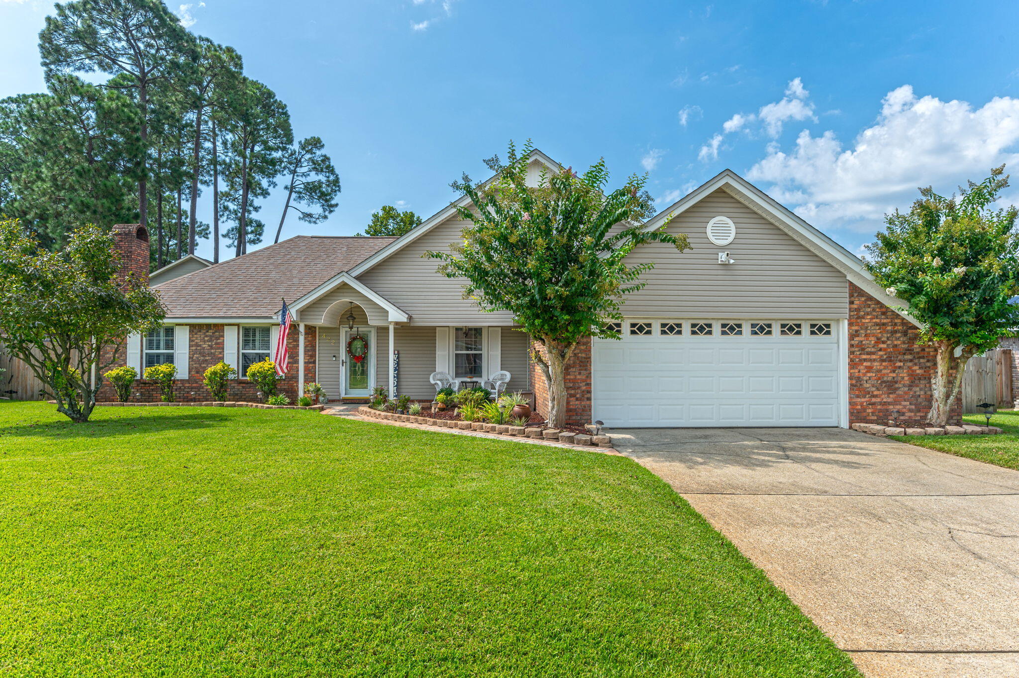 POOL HOME UNDER $500K! This charming two-story home in Fort Walton is designed for comfort and entertainment, featuring five spacious bedrooms and three well-appointed bathrooms. The property boasts a luxurious backyard with a sparkling pool and a relaxing hot tub, perfect for hosting gatherings with friends and family. Inside, the large family room with a cozy fireplace provides a warm and inviting atmosphere, while the kitchen, complete with warm maple cabinets, granite countertops, and stainless steel appliances, overlooks the pool area and includes a convenient eat-in space. A heated and cooled sunroom offers serene views of the meticulously landscaped yard. The master bedroom and two additional bedrooms are conveniently located on the main floor, while the upper level includes two large bedrooms and a full bathroom. Centrally located, the home provides easy access to military bases, shopping, and dining options.
Roof-2018
pool liner-2022
pool pump-2012
HVAC- 2018
hot water heater-2011