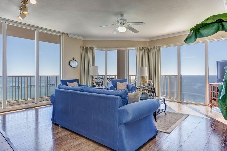 Welcome to Tidewater Beach 2417! Stunning views from this east end unit featuring 3 bedrooms, 3 bathrooms and a bunk area; sleeps 10-12 guests comfortably. Floor to ceiling windows bring the outside in and views from every bedroom. Tastefully decorated with many unit upgrades highlighted by laminate flooring and ceramic tile ad stainless steel appliances. 2 storage units convey with the sale! Guests love Tidewater for its location and amenities! Work-out in our state of the art Fitness Center. Then relax in the Roman Spa tubs or have a steam or sauna. Movie night is a favorite with families in our 70 person stadium style Movie Theater and kids love the Game Room. Enjoy our 636 ft. of beach or swim in one of our two 4,200 sq. ft. freeform Pools. We also have a heated indoor pool for winter