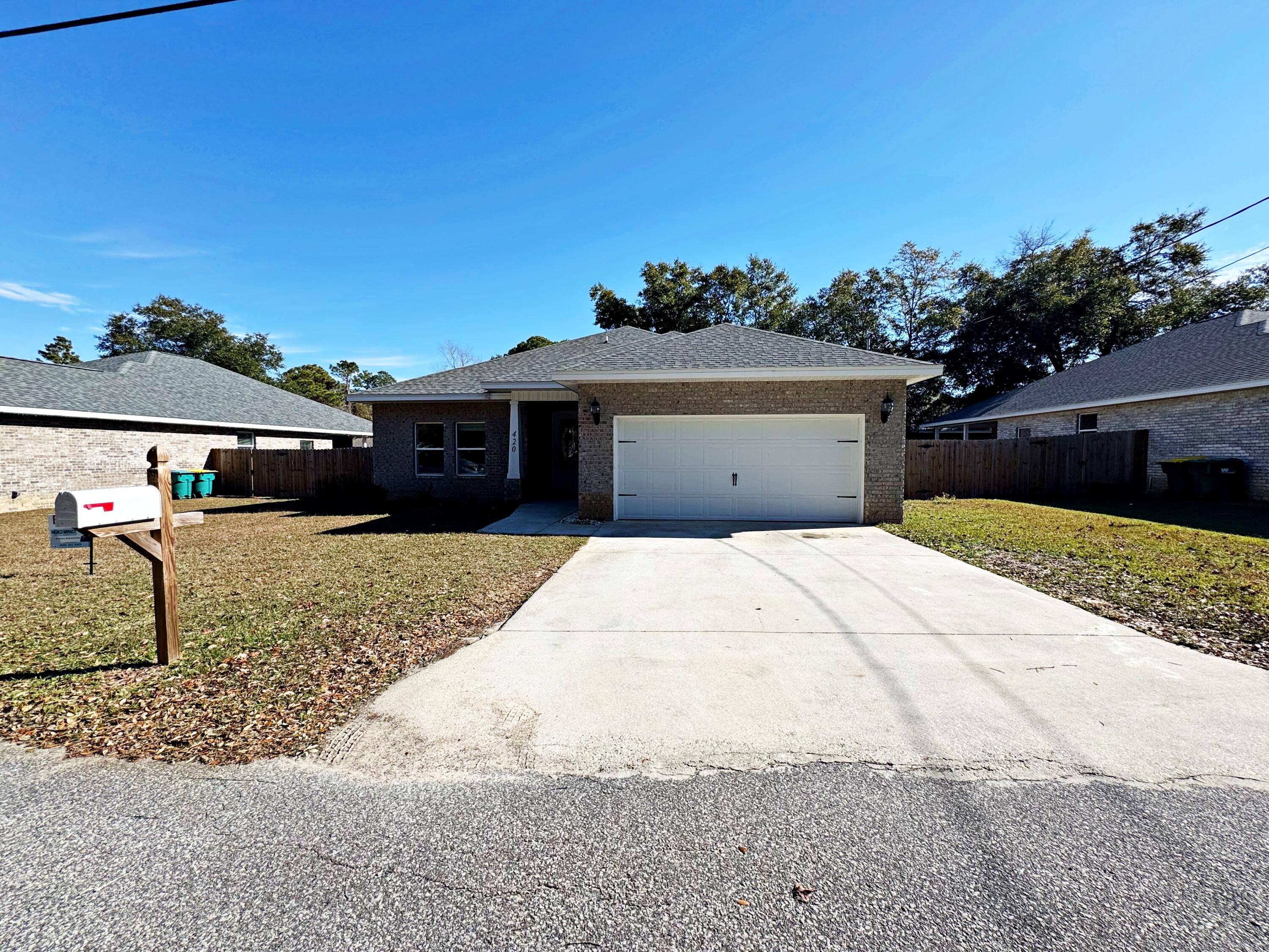 Conveniently located near Air Force bases, stunning beaches, and premier shopping, this home offers the perfect blend of style, functionality, and convenience! Packed with upgrades, this property features quartz composite countertops, a breakfast bar, and white soft-close cabinets in the kitchen, creating a modern and efficient space for cooking and entertaining. The wood-look tile floors in the foyer, kitchen, baths, and laundry room add durability and elegance.The spacious master suite includes a tiled shower, a separate soaking tub, and a thoughtfully designed layout for comfort. Both the kitchen and baths boast solid surface countertops, adding timeless appeal and easy maintenance. Enjoy outdoor living on the back porch and within the privacy of a fully fenced yard. With high-quality finishes and fixtures throughout, this home truly stands out.

Don't miss your chance to call this beautiful property, home andschedule your private tour today! The owner is replacing all the carpets in the house updated pictures will be uploaded soon. Buyers are encouraged to verify all information they deem important.