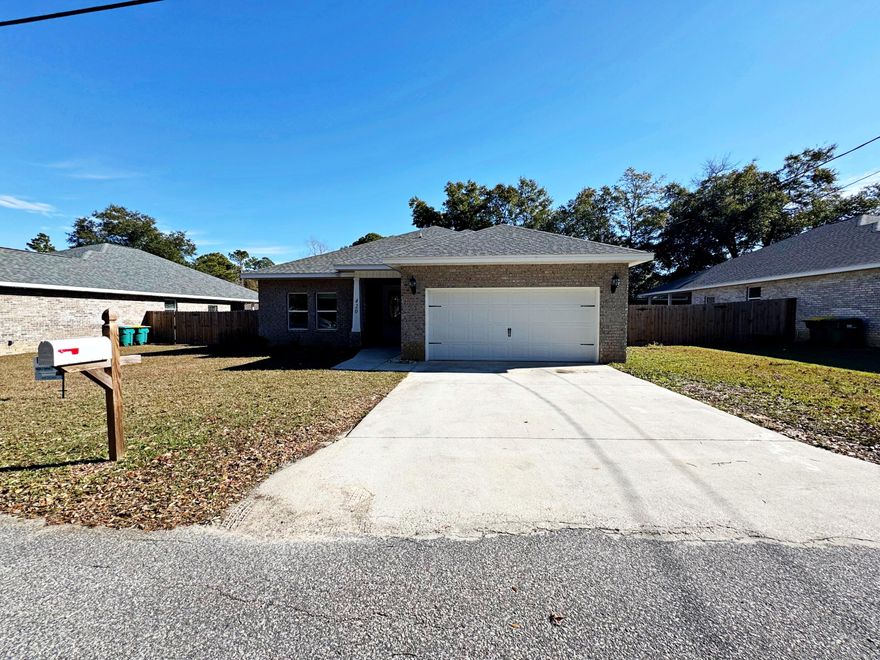 Conveniently located near Air Force bases, stunning beaches, and premier shopping, this home offers the perfect blend of style, functionality, and convenience! Packed with upgrades, this property features quartz composite countertops, a breakfast bar, and white soft-close cabinets in the kitchen, creating a modern and efficient space for cooking and entertaining. The wood-look tile floors in the foyer, kitchen, baths, and laundry room add durability and elegance.The spacious master suite includes a tiled shower, a separate soaking tub, and a thoughtfully designed layout for comfort. Both the kitchen and baths boast solid surface countertops, adding timeless appeal and easy maintenance. Enjoy outdoor living on the back porch and within the privacy of a fully fenced yard. With high-quality finishes and fixtures throughout, this home truly stands out.

Don't miss your chance to call this beautiful property, home andschedule your private tour today! The owner is replacing all the carpets in the house updated pictures will be uploaded soon. Buyers are encouraged to verify all information they deem important.
The seller has a 3.25 % Assumable VA Loan! 