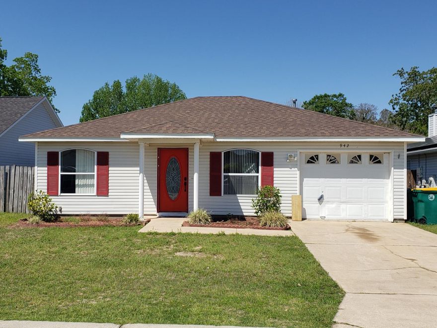 This cute home with a Bonus Room is priced to Sell and in a Great Location nestled in between both bases and only 1 mile from Walmart/Lowes in the heart of Ft Walton Beach. This is a quiet subdivision where people walk and jog safely around without a lot of traffic!  On the right side of the Living room you enter the converted and enclosed garage that can be your office, den, exercise or whatever room you need for additional space.  Roof was replaced in 2020.  Seller is offering a $1000 flooring allowance at closing.