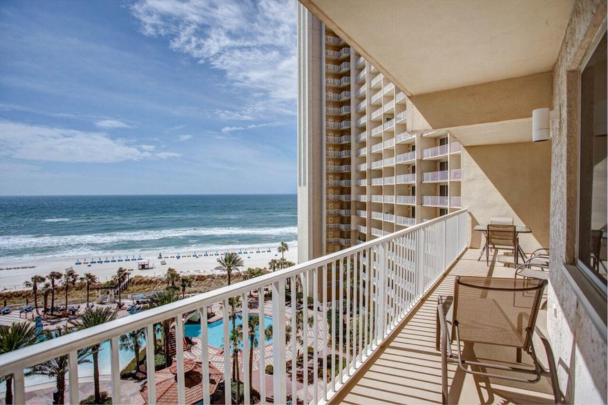 Don't miss out on this low floor, upgraded unit at the Shores of Panama. Shores of Panama 813 has recently been updated with new thick granite countertops, backsplash, new paint throughout the whole unit, no carpet, a new refrigerator and some new linens and furnishings. This is one of the best floor plans on the beach, featuring a beach front master bedroom, a large open living area and a bunk room. Unit 813 is located on the 8th floor which is ideal no matter if you are looking to rent it out or live in the unit full time. Shores of Panama features some of the best amenities on the beach including almost 500 feet of gulf frontage, 14,000 sf lagoon style pool, indoor heated pool, workout facility, day spa, tiki bar & grill, and much more!!