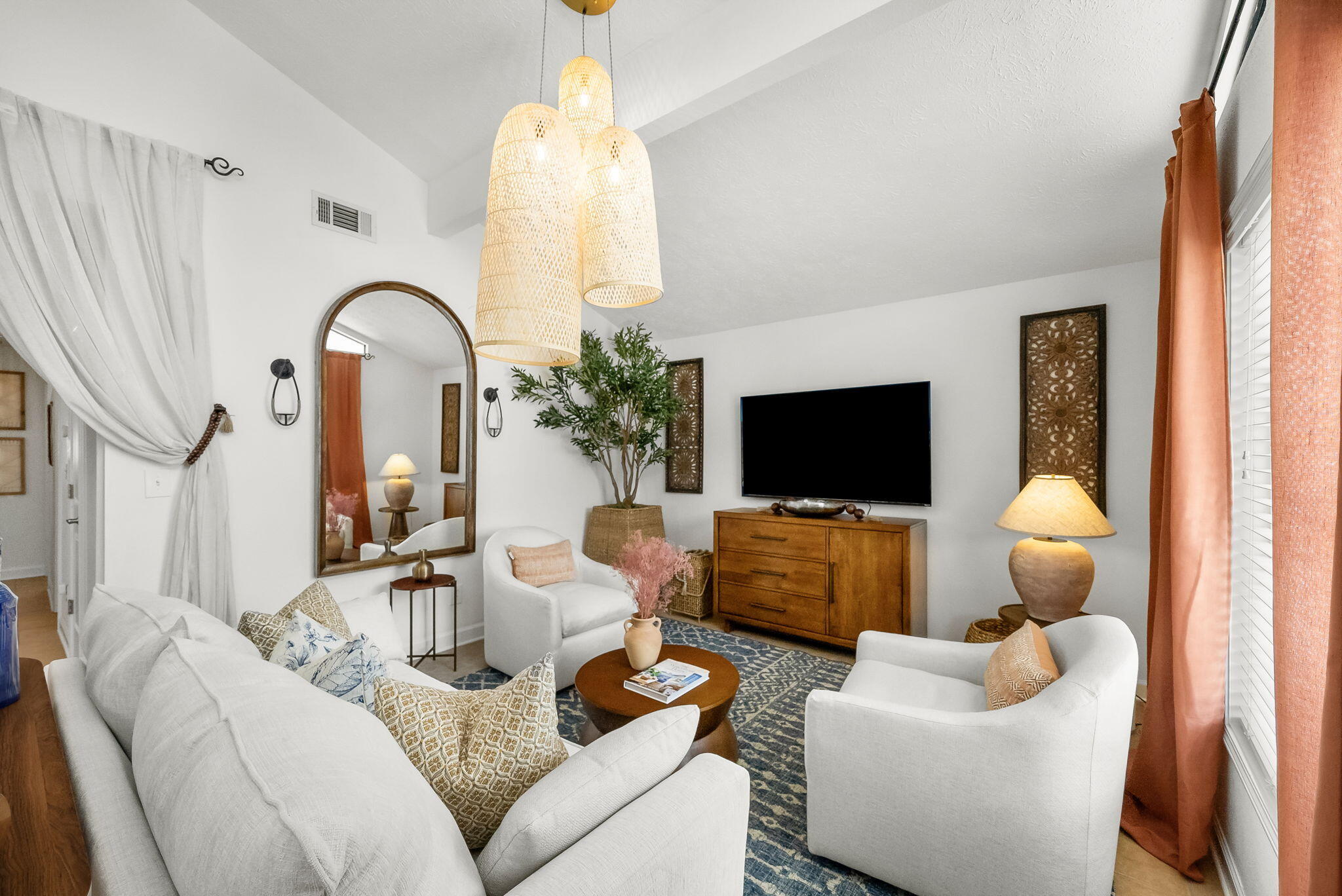🌴 Open House: Saturday 9/6, 11-1 PM!Just 450 steps from the sand, this stunning beach cottage was professionally designed by Casa Marina Lifestyle for style, comfort, and rental potential. Perfect as a high-performing investment, beach retreat, or full-time home.Inside, enjoy vaulted ceilings, natural light, and open living spaces blending coastal elegance with Mediterranean flair. The kitchen has brand-new stainless steel appliances, bathrooms feel spa-like, and bedrooms include large TVs. Two outdoor sheds add extra storage.Outside, the backyard has room for a pool, dining, or gatherings, plus an outdoor shower and parking for a boat. Across from Rick Seltzer Park, enjoy beach access, showers, restrooms, and parking. No HOA, with newer roof, AC, and 2025 water heater.