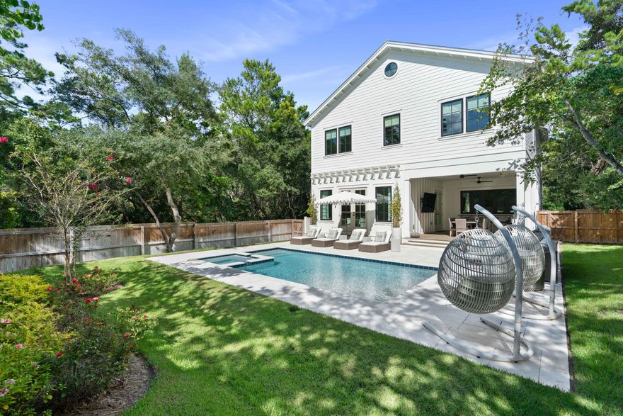 Deeded Beach Access! This lovely 5 Bedroom, 5 bath Beach Home was professionally decorated, boasts a private Saltwater Pool & Hot Tub and is offered Fully Furnished & turn key! Amazing location on the east end of 30a near multiple shops & restaurants. This wonderful home features a custom Chef's Kitchen complete with an ILVE gas range, Thermador fridge & a Pass Through Service Window to the Summer Kitchen on the back porch. Other features include Hardwood & Tile Floors throughout, Custom Window Treatments, Visual Comfort Lighting, Quartz Countertops, a large secondary Family Room on the 2nd Floor & multiple bedrooms with En Suite Baths. The large Bunk Room is spacious enough for play and is sure to please the kiddos! Privacy abounds with an adjacent preservation area & generous backyard. Enjoy endless days of Summer fun and sun in both your backyard oasis as well as at the nearby Deeded Beach Access. White's Gulfview is a charming and quiet neighborhood that exudes the Old Florida Charm and laid back lifestyle that 30a is so well known for. Enjoy being close to all the action that East 30a has to offer, yet also being tucked away in your own peaceful and private enclave. Schedule a Private Showing today!