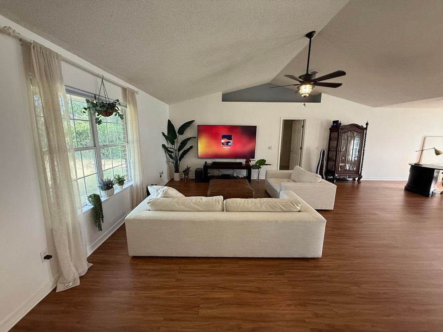 Move-In Ready Home with Solar Power and Fantastic Amenities! Welcome to this beautiful, move-in ready home featuring a bright, open floor plan with vaulted ceilings and stylish wood laminate flooring. The Spacious Kitchen offers stainless steel appliances, a double oven, breakfast bar, pantry, and a charming breakfast nook with a large window overlooking the oversized, privacy-fenced back yard. The living room flows seamlessly into a separate dining area, perfect for gatherings. The primary suite is a true retreat with two walk-in closets and a luxurious bath boasting double vanities and a garden tub. Two additional guest bedrooms are generously sized and share a full guest bathroom. The interior laundry room leads to a 2-car garage, and the backyard includes a storage shed, 30AMP RV hookup, and a double RV gate! The vacant lot next door, owned by the association, adds extra privacy and green space!
Solar panels were recently installed, with a super low payment of $219/month!  Recent Updates: Roof replaced in 2021; Water heater replaced in 2023; Garage door replaced in 2019. HVAC exterior unit (9 years old) and working well. Enjoy all the incredible amenities of Holley By The Sea, including a waterfront park and dock, multiple pools, full gym and weight room, recreation center, activity center, childcare services, and more! Don't miss this fantastic opportunity