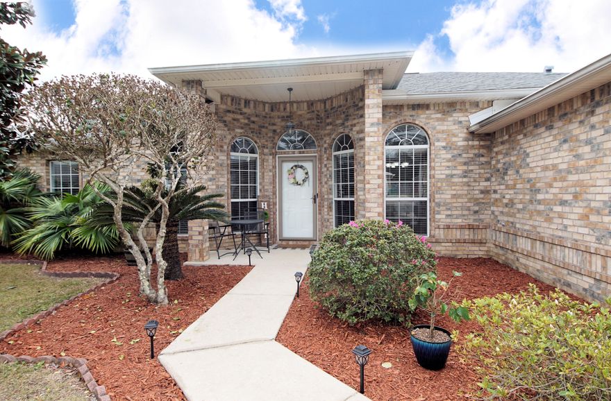 Spacious ALL brick 4 bedroom/2 bath home in Bluewater with bonus room, screened patio, fenced yard, and POOL. New roof (2020); new HVAC (2020); new tankless hot water heater (2021); new pool pump, pool heater, pool vinyl liner (2021)-see complete list of updates under Documents. Termite bond with Bryan Pest Control is good through November 2022 & can be transferred. NEW neutral paint throughout; granite counter tops, wood LVP flooring in Living Room and bedrooms; tile in entry way, kitchen, bathrooms, and bonus room. Split floor plan with primary bedroom suite on one side & other bedrooms on the other side of the house. Kitchen includes pantry, granite counter tops, stainless steel appliances, & eat-in breakfast area. Fenced back yard is beautifully landscaped around the POOL, and includes cool decking, pool cover, swing set, & storage shed. Make an appointment to see this property now!