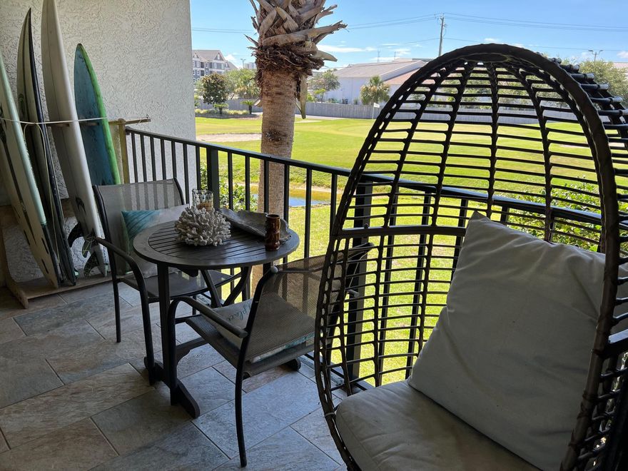 This spectacular Edgewater Villa has been well maintained and has many quality upgrades throughout. The kitchen has beautiful granite counter tops, newer appliances and warm maple cabinets. The large living, dining and bedroom areas have gorgeous hardwood flooring and the master bathroom has been renovated, complete with a new tile shower. Last year, the AC was replaced. This stylish Villa sits right on the Golf Course, has a picturesque view of the scenic pond and is steps away from the private Villa pool. Edgewater is a Gated Resort, which offers Golf, Tennis, Shuffleboard, a Spa, Fitness Center, an Aerobics Room, 11 Swimming Pools, including a Polynesian Lagoon Style pool. There is also a Kids Club and a Splash Pad. This is the perfect vacation spot, primary residence or second home.