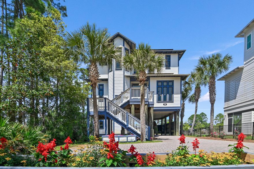 Welcome to 182 My Way. The owners spared no expense remodeling it 'their way.' It is the nicest home for sale on the Bayous in Santa Rosa Beach. It is close to shopping, dining, the fire department and the hospital. Deepwater Buck Bayou leads out the Choctawhatchee Bay and under the Destin Bridge to the Gulf of America. You can fish in the bay or the Gulf or just take a cruise and enjoy the day. The boat house now houses a 27.5 Grady White fishing and pleasure boat. There are solar panels on the boat house which make for a small electric payment. Four sets of stairs enter the home for your convenience from the front, the side, the back and the office. Downstairs is a heated and cooled storage room used for a spare bedroom and workshop. More description is on the photos.