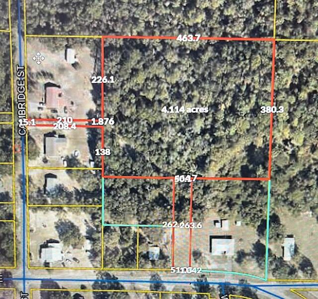 Development Dream location in the Heart of DeFuniak Springs. It will be the buyer's responsibility to contact the City Planning Department and verify all information concerning the development of this property. Any development plans have to be approved by The City Planning Board. This 4.04 acres has a 15 foot dirt road access to the property from Cambridge Road (paved). Our Brokerage has available a lot on Bay Avenue, MLS #933721, that is adjacent to the seller's property. Prior to closing, the seller's agrees to give an easement from the back of the Bay Avenue property to the 4.04 acre property line. Seller will provide a copy of the recent survey on the 4.04 acres. A 50 ft. Easement from the Right property line to the south border line of the 4.04 acres is available and negotiable.