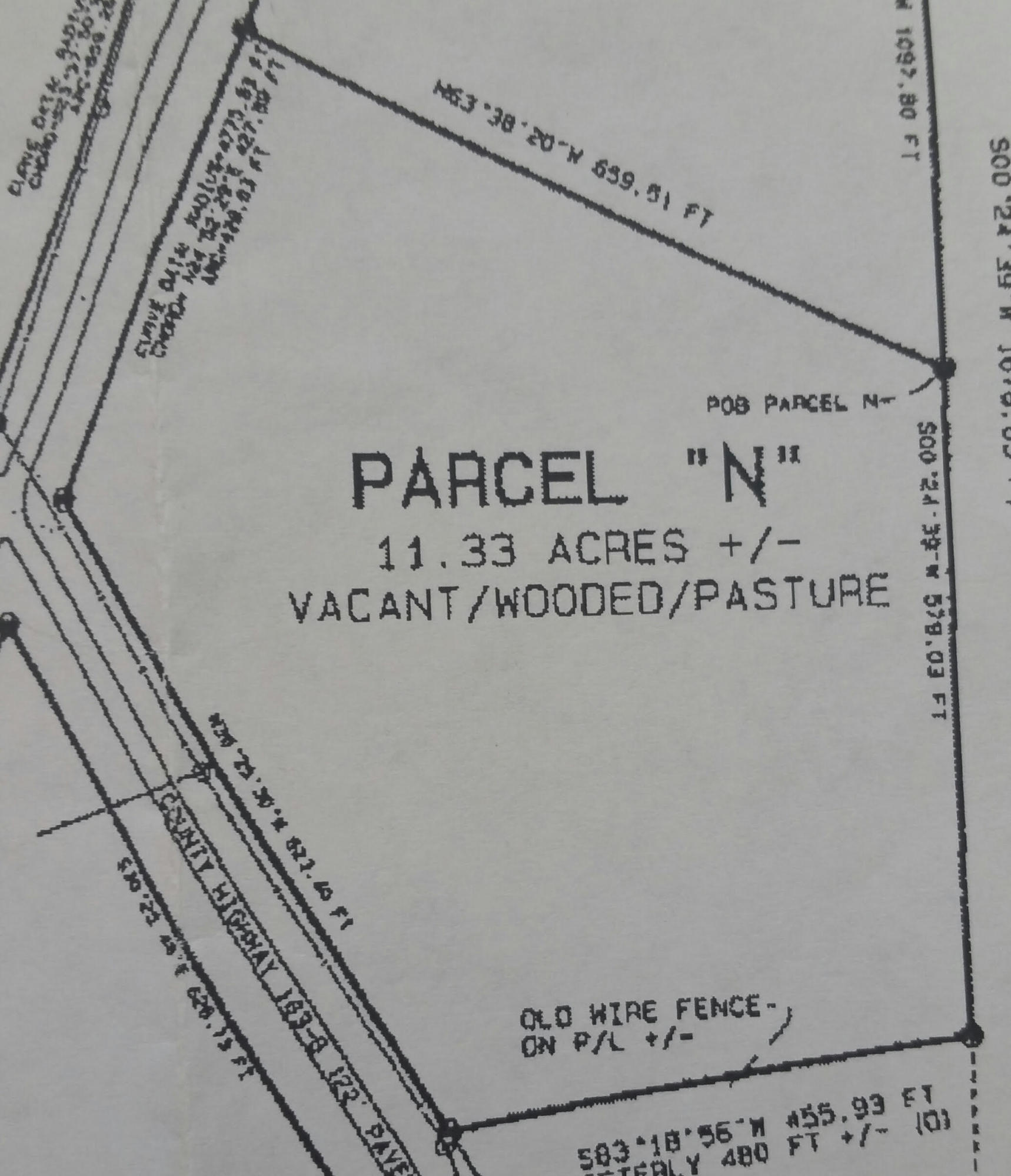 Parcel N. Moore's Crossing Subdivision. No deed restrictions. Nice 11+ acre building site and farm land. Land already mostly cleared. Great area. Available by another MLS listing (parcel n and m) for the whole 21+ acre site including two building sites. Both with plenty of road frontage.