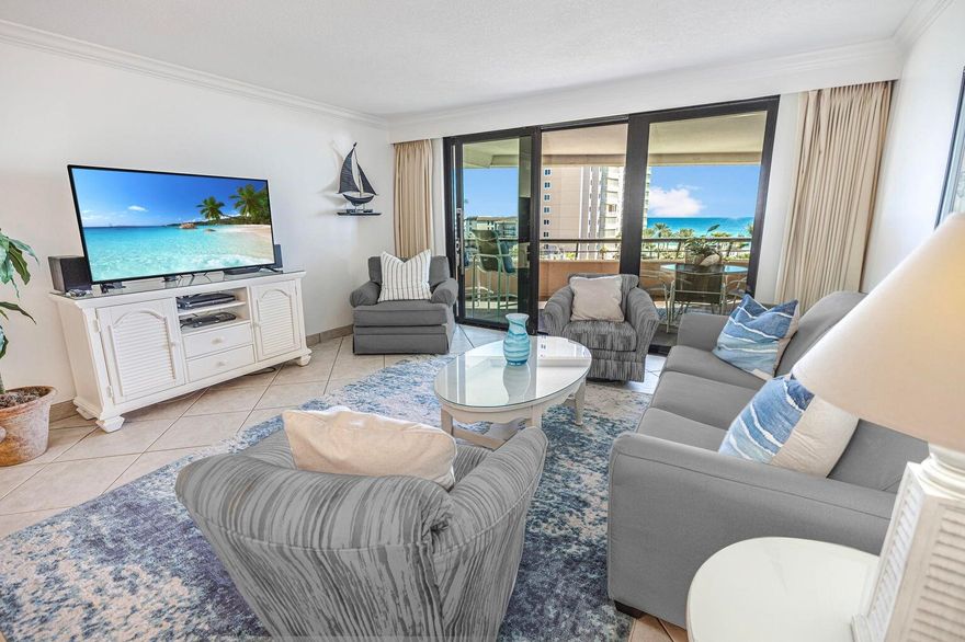 Experience beachfront living with deeded beach access and gulf views in desirable Edgewater Beach Resort in Miramar Beach, Florida.  Boasting incredible views of the Gulf of Mexico, this spacious 2 bedroom, 2 bathroom unit offers  perfect 180 degree views. Featuring an open and airy layout, with the living area seamlessly flowing into the dining space and kitchen. The oversized patio, accessible directly from the living room and primary suite serves as an extension of your living space and provides access to an outdoor covered balcony, just steps away from the pools and private beach. Ideal for entertaining, the well-appointed kitchen features stainless steel Kenmore appliances, extensive cabinetry, granite countertops, and breakfast bar. The primary suite is a true respite, with a private ensuite bathroom with private shower and direct access to the gulf front balcony. The second bedroom is equally inviting. This unit is offered freshly painted, new bedroom tight woven carpet, fully furnished, outside storage unit for your beach toys, owner's storage, and consistent repeat rental bookings to convey.
Edgewater Beach Resort is a gated community that offers an array of well-maintained amenities. Take a dip in one of the two pools, including a heated pool for year-round enjoyment, or relax in the waterfall spa and wading pool. Stay active at the fitness center, engage in friendly competition at the game room, or step over to the children's playground. Sports enthusiasts will appreciate the putting green, shuffleboard area, and basketball court, and dog walking green space for owner's. Highlighted by approximately 425' of private beach to soak up the sun and enjoy the sand between your toes.

Located on Scenic 98 with endless sidewalks for walking to all of your favorite dining and shopping. Thirty minutes to the Destin Executive airport.