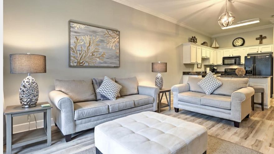 This condo has been tastefully and beautifully decorated, and it comes fully furnished. Located in the 1 bldg and closest to beach! Seagrove Highlands is located in the Heart of Seagrove, and just a short walk to the beach. Many shops and restaurants are within walking distance. Great pool, beautiful views of Lake Mira, and impeccably maintained grounds, gated, and private!! Open living and dining, 3 bedrooms, 2 baths, with 10 ft. ceilings and a great screened porch to take in the afternoon gulf breezes. Great vacation rental property!