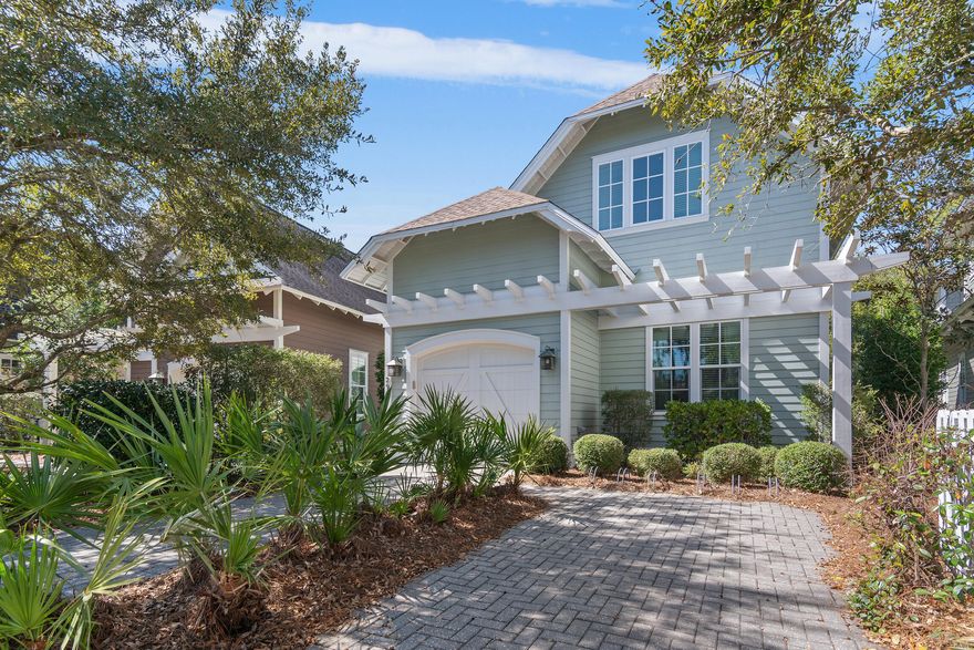 Welcome to your 30A Beach Home! Watersound West Beach owners enjoy a private gated community, exclusive private boardwalk to the beach, and a resort style pool. This attractive cottage home offers a first floor master with walk in closet and ensuite bath. The spacious kitchen leads into the open living and dining space just off your large screened in porch. Follow the boardwalk directly off your porch to peaceful paths throughout the neighborhood that lead to the beach.  Retreat upstairs to one of two large guest rooms with ensuite baths. You will also find a spacious den for relaxing and a bunk room for extra sleeping space.  10' ceilings, pine floors throughout the home, granite counter tops, and shiplap details showcase the quality built into this appealing home. A first floor laundry, powder room, and garage complete this beautiful home. Tastefully furnished and move-in ready, this home is perfect for a full-time residence, second home, or vacation rental.  Home has never been rented and has been used as a second home by the original owner.  New tankless hot water heater installed March of 2025.  Watersound West Beach features a heated & chilled community pool, boardwalks & trails, parks, boardwalk to the beach with bike parking, putting green, and fitness center at Watersound Beach. The beach access is a private perpetual easement through Deer Lake State Park. No crowds and no Customary Use worries! Enjoy the beach life and all that 30A has to offer!