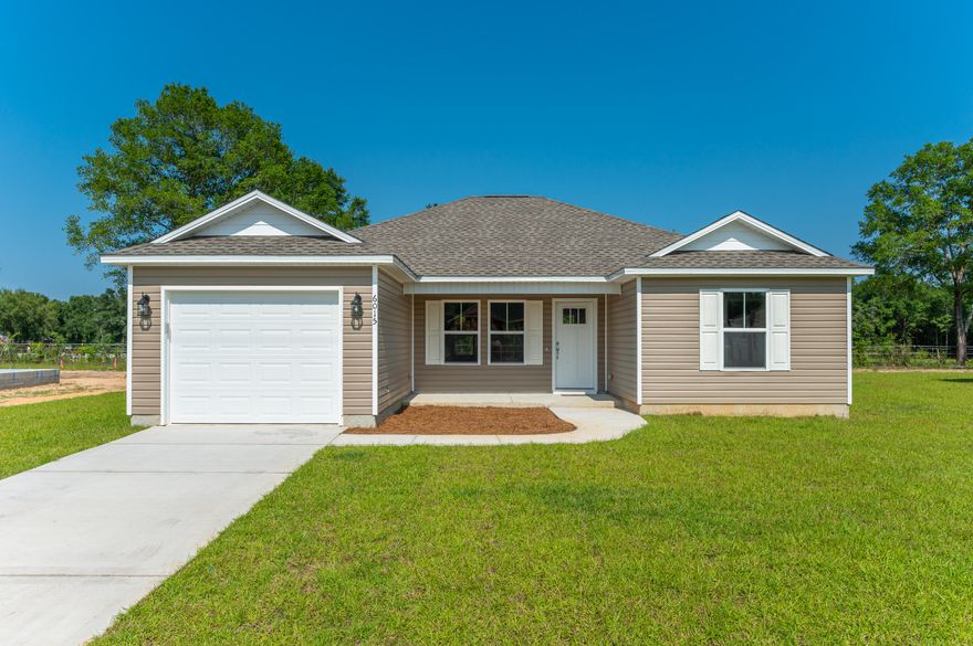 GREAT floor plan offered in Southern Oaks! This 3-bedroom home offers a great open floor plan at this price in today's market! Home offers solid wood cabinetry, granite kitchen counter tops, luxury vinyl throughout, split bedroom floor plan, spacious guest bath, nice master bath and nice walk-in closet Covered front porch welcomes you from a long day and also includes a back patio for afternoon relaxing with family. Home is energy efficient and located just outside city limits allowing for lower taxes.  Appliances include a micro-hood, solid surface range, self-cleaning, and dishwasher in stainless steel.  Great location that is convenient to Elgin AFB, Niceville as well as Crestview. Builder will pay $7500 in closing cost.  What a great deal!!!