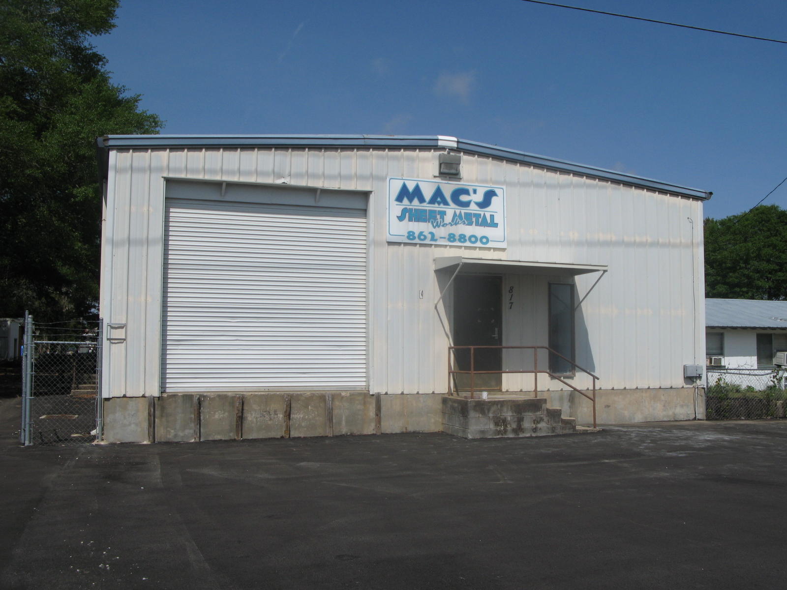 Nice warehouse with loading dock. Has new roof and office is remodeled with new paint and flooring. 1 restroom. 3 roll up doors with one at the loading dock and 2 ground level doors. Partially fenced.