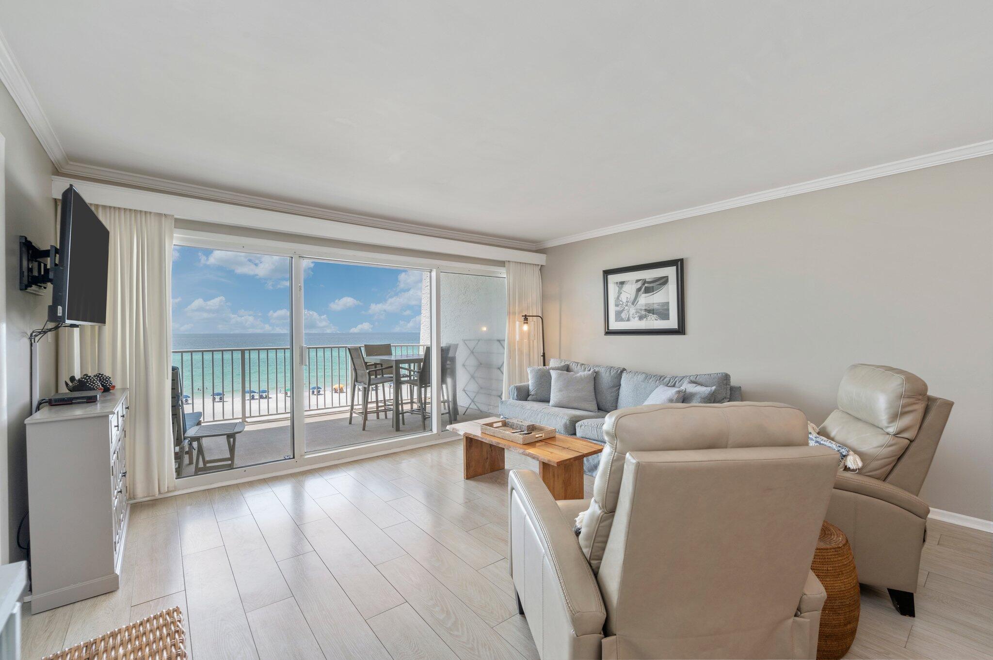 This 2 bedroom, 2 bathroom gulf front condo, located on Scenic Highway 98 in Miramar Beach, is a must see. An open floor plan creates a relaxed flow, while large windows and doors provide an abundance of natural light throughout this residence. 302C is ideally situated on the third floor of the highly sough after C building and will be sold furnished. The Beach House is mid-rise complex offering 650 feet of beach frontage, pool, tennis courts, fitness room, and community room. Conveniently located in Miramar Beach, just minutes from world class dining, shopping, and entertainment.