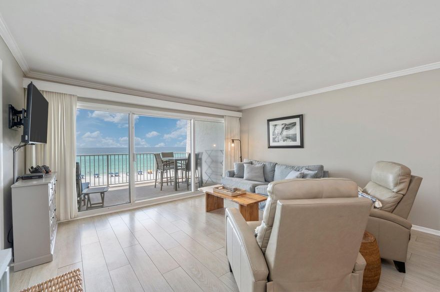 This 2 bedroom, 2 bathroom gulf front condo, located on Scenic Highway 98 in Miramar Beach, is a must see. An open floor plan creates a relaxed flow, while large windows and doors provide an abundance of natural light throughout this residence. 302C is ideally situated on the third floor of the highly sough after C building and will be sold furnished. The Beach House is mid-rise complex offering 650 feet of beach frontage, pool, tennis courts, fitness room, and community room. Conveniently located in Miramar Beach, just minutes from world class dining, shopping, and entertainment.