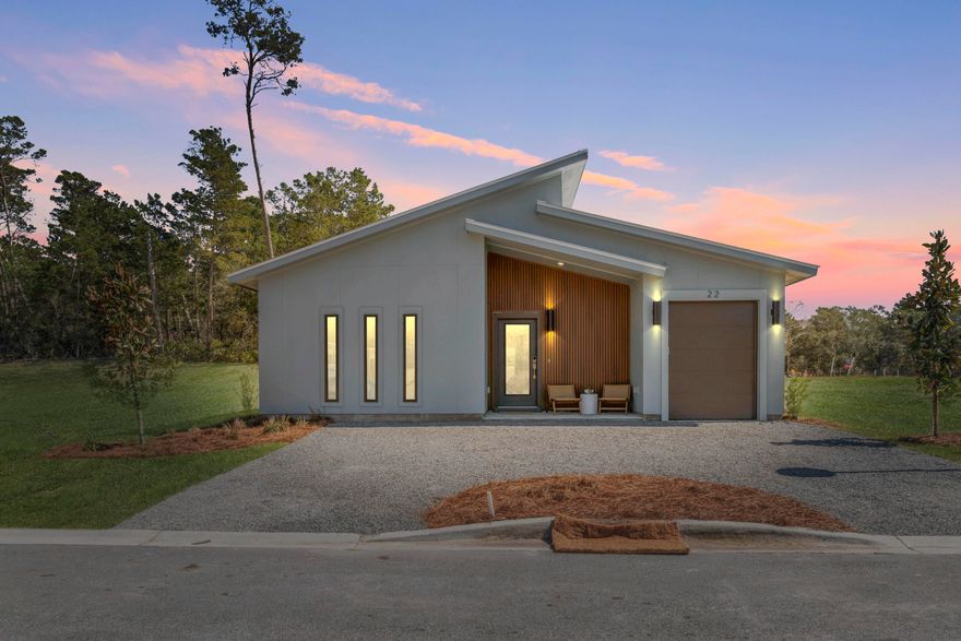 Your brand-new beach ready 2025! This is your chance to own a stunning home with top-tier features at an unbeatable value, and only a short bike or golf cart ride to the most beautiful beaches in the Southeast. **Great Price & Unbeatable Incentives** Don't miss this incredible opportunity! **an additional 1% lender credit** with our preferred lender. The BabyBlu offers a perfect blend of luxury & value with 4 spacious bedrooms & 3 full baths. This unique ranch floor plan offers high end finishes, vaulted ceilings and beams, a stand-alone tub in the primary bath, a secondary suite, quartz countertops, elegant flooring & designer lighting. 1-2-10 Builder's Warranty. Wildwood Village offers the best in luxury coastal living, with convenient access to first-class dining, boutique shopping & entertainment at 30Avenue, Rosemary Beach and all of 30A.