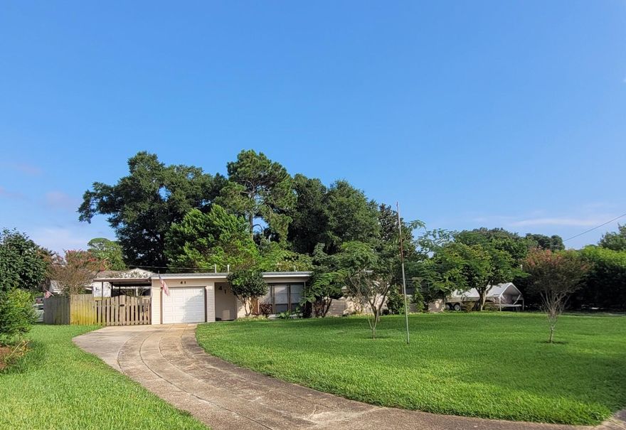 Welcome to Elliott's Point! Cute 3 bed 1.5 bath located on a corner lot in this lovely golf cart friendly community. Ride your golf cart over to Downtown FWB, the Landing Park, shops & dining. Located just steps from Ferry Park & access to the disc golf course, Tennis & pickle ball courts, playground, walking trails & more. Also you're less than 3 miles to Gulf Coast beaches & Okaloosa Pier! This Move In Ready Home has new LPV flooring, new paint, stainless steel appliances w/ gas stove, & oversized 1 car attached garage. 2017 metal roof & plumbing, 2016 re-wire, 2018 HVAC unit. Large corner lot has plenty of room to park all your toys, side yard parking for RV or boat, and a fenced carport. Back yard is fully fenced, and has large shed. Easy access to Eglin AFB & Hurlburt Field.