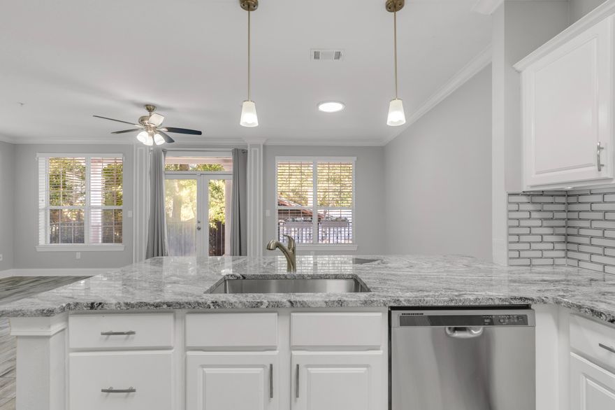 Updated French Quarter condo with two bedrooms-each with it's own walk-in closet, two full bathrooms, an office/flex space, and a private 200-square foot balcony for sunset or firework views. Open concept living area with wood-look ceramic tile, crown moulding, stone countertops, upgraded cabinetry with undercabinet lighting, tile backsplash,  hurricane-rated front door, smart doorbell, and digital keyless entry, and W/D in unit. You'll love the indoor elevator, deeded waterfront access, gym, and climate-controlled owners' storage, Enjoy nearby amenities including the Fort Walton Beach landing, playground, boat launch, walking paths, shopping, dining, paddleboarding, fishing, biking, and more. Want to be supremely located while being tucked away from the hustle- bustle?  This is it! Just a stone's throw to the award-winning Magnolia Grill! Enjoy the landing where you can enjoy the farmers market, festivals, and concerts at the landing. The downtown master plan includes a new living shoreline, kayak launch, upgraded seawall, a new boardwalk, a new stage, a splash pad, new bathrooms, and upgraded landscaping and lighting. A new playground was added in the fall of 2020. This is an exciting time to be a part of the revitalization of Historic Downtown!

