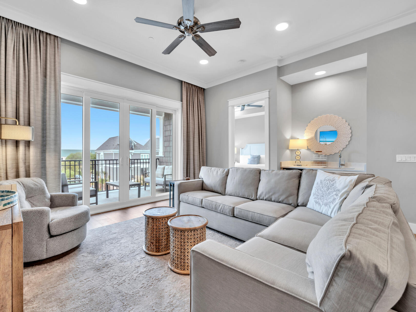 1 bedroom, 2 bath with Bunks- Parkside at Henderson Beach Resort, an elegant resort living retreat in the heart of Destin, Florida that is as unique as it is beautiful. Parkside offers a resort living getaway that is everything you've ever wanted and yet, is like nothing you've ever seen. The Residence features 10 ft ceilings, high-end fixtures and appliances, quartz counter tops, solid core doors, and all of the premium finishes you would come to expect from a resort property. The decor is lovley, and beachy. Furnished by a local designer. The unit features assigned parking, impact-rated doors & windows, with a pool view. Enjoy the poolside unit with the lazy river & snack bar. Spa, work out facitilies, multiple pools, beach, & ballrooms- all fun for the family! Come to the beach soon!