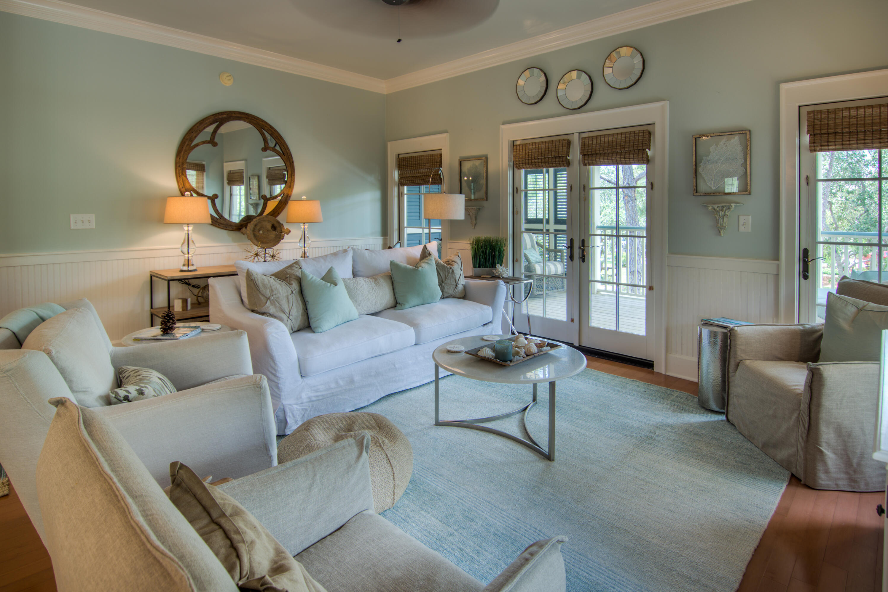 Here is your opportunity to own an immaculate residence in Watercolor. This rare corner unit offers nice views overlooking Cerulean Park, and sits comfortably in the heart of Watercolor's prime Phase 1 location near the Beach Club and the beautiful Gulf of Mexico. You will be pleasantly surprised with the interior's near perfect condition and you'll appreciate the use of space the reverse floor plan allows. Beautifully Furnished with a new refrigerator, microwave, washer/dryer and blinds in 2024. The soothing colors combined with additional light from extra windows of a corner unit provide an open and lively feel. Here's your chance to Relax on one of the two large porch areas to watch children play in the park.