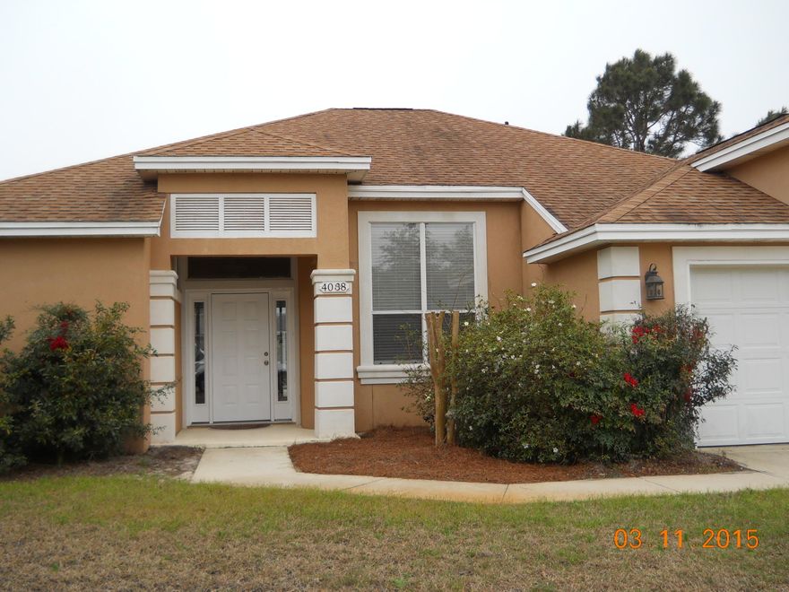 Beautiful custom built 3BR/2BA home in Destin with numerous upgrades. Has crown molding, Peninsula fireplace, custom kitchen cabinets, and is wired for a security system and surround sound. It has large bedrooms with walk-in closets. Masterbath has double vanity and whirlpool tub with separate shower. The private pool has a solar panel system with a solar cover and opens into second bathroom. Pool service is included in the rent. Pets allowed with fees and approval.