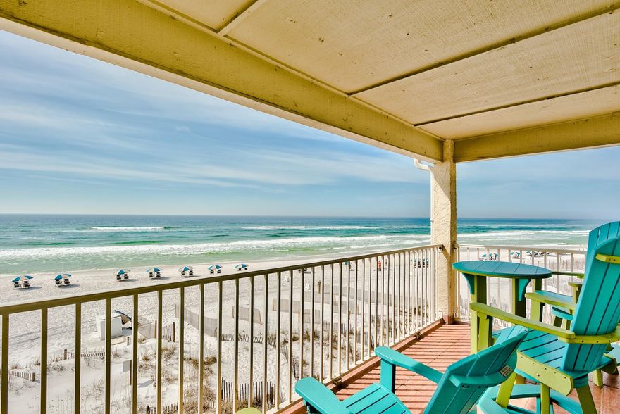 This newly remodeled gulf-front 2 bedroom, 2 1/2 bathroom condo is absolutely beautiful. Positioned perfectly as a top floor corner unit, it offers stunning views of the Gulf of Mexico throughout. The owners didn't spare any expenses while bringing new life into this property, transforming it from a  single level 1 bedroom unit, to a two story 2 bedroom with an added master bathroom, plenty of storage including two owners closets and a large mechanical closet. This unit has it all, from a totally upgraded kitchen with new appliances to custom built-in hall bunks & interior trim, new flooring throughout and a stunning master bathroom, being offered fully furnished, turn-key and rental ready. INVESTORS - This unit is an established rental with a proven income stream, 2021 projections exceed