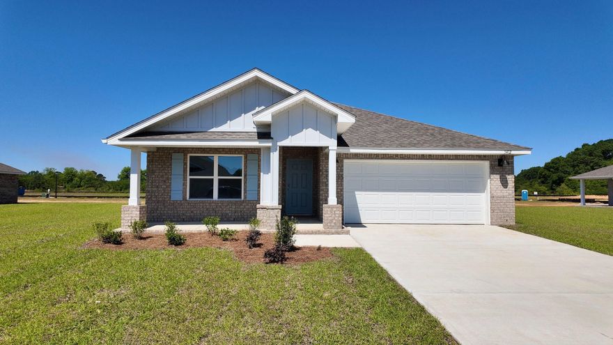 Builder will pay all Closing Costs, ask us about our current rates! New Charlie Day Estates Community only minutes from shopping, dining, schools, & a short trip on SR-85 from the pristine beaches of Destin, Navarre, and Pensacola. The popular Cali model with its sought-after open design for comfortable living & entertaining. 4 beds, 2 baths, covered patio, 2 car garage & awesome amenities. Well-designed kitchen: GORGEOUS Quartz counter-tops stainless appliances, lg. island, smooth-top range, built in microwave, quiet dishwasher & pantry. Striking wood look flooring & PLUSH carpet in the bedrooms. The 'Smart Home Connect' System offers a variety of Smart Hm. Devices for your convenience + fabric hurricane window protection. Bedroom 1 & adjoining bath features separate tub & shower.