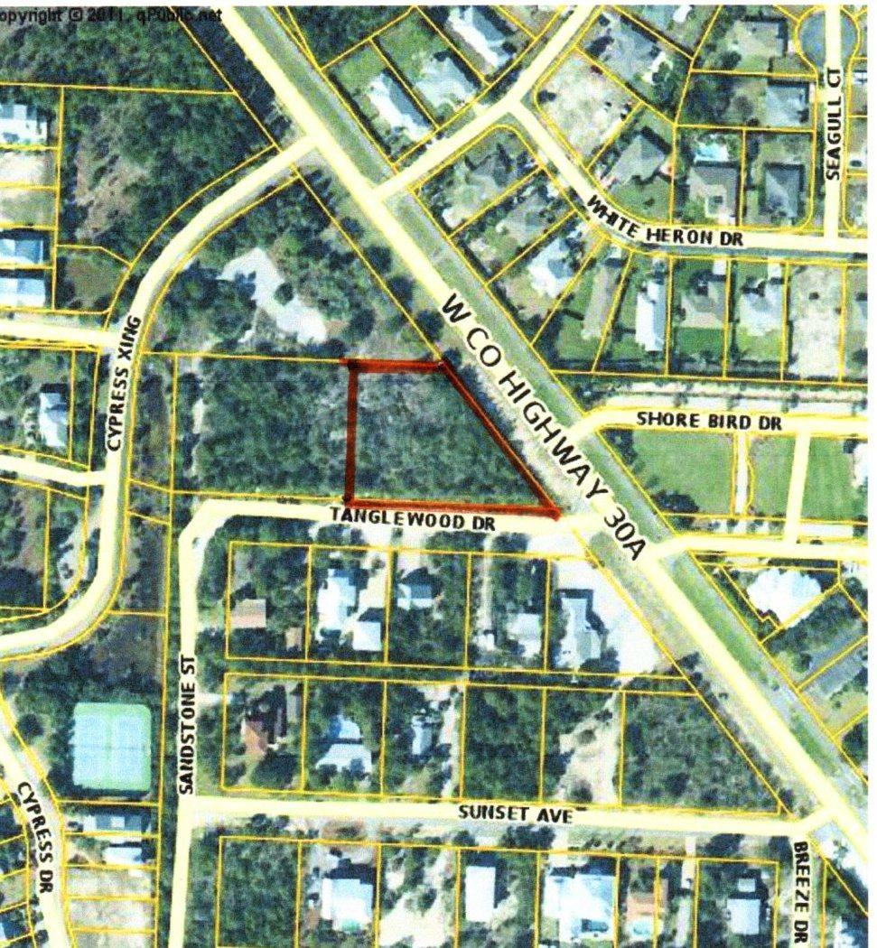 Prime Commercial property right on W Co Hwy 30A. 214.43' of Road Frontage. Side street is Tanglewood, 279.23' frontage on it.. Property is Neighborhood Commercial, located on west end of Highway 30A, near residential subdivisions, parks, restaurants, schools, office buildings. Can be used for multiple purposes.