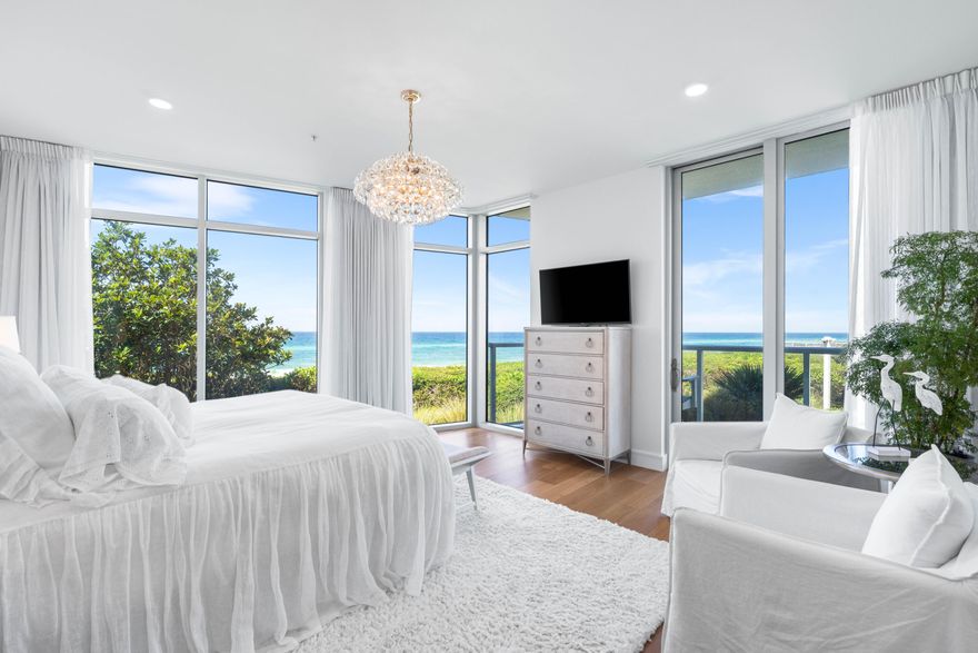 31 on 30A is THE ULTIMATE GULF FRONT CONDO!!! Only plan w/ 3 GULF FRONT BRs, residence #108 interiors feature the BEST OF THE BEST!! GREAT LOCATION w/ EXPANSIVE GULF VIEWS from the PRIVATE BALCONY off of HUGE LIVING/DINING AREA. MODEL unit w/ UPGRADED cabinets, tile & shiplap in LR. All 3 BR & balconies allow for GULF VIEWS. The MASTER BR has floor to ceiling glass allowing you to wake up to views of the beach & POOL . UNDERGROUND PARKING w/ PRIVATE ELEVATOR INTO UNIT! UPGRADED lighting,  furnishings,  flooring, shades & drapery, & electric FIREPLACE. Thirty One is THE destination for owners who seek the pinnacle in SECURITY, PRIVACY,design, comfort & BEACHFRONT living. The 3.92 acres boasts over 335' of BEACHFRONT. Amenities include storage, luxuriously appointed lobby & fitness center.