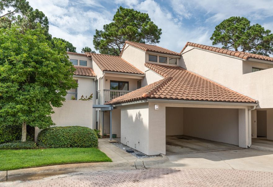 You will fall in love with this two bedroom two bath Tops'l Tennis Village condo. Beautifully updated with new tile flooring, new cabinet fronts and gorgeous solid surface countertops! The location could not be any better! Sitting on the top corner of the building overlooking the Baytowne Golf Course. Relax on your balcony and listen to the sound of nature. Call the tram to take you to the 600 ft. of private beach or to the Tops'l Club for either a work out, swim or game of tennis! Life does not get any better than this!