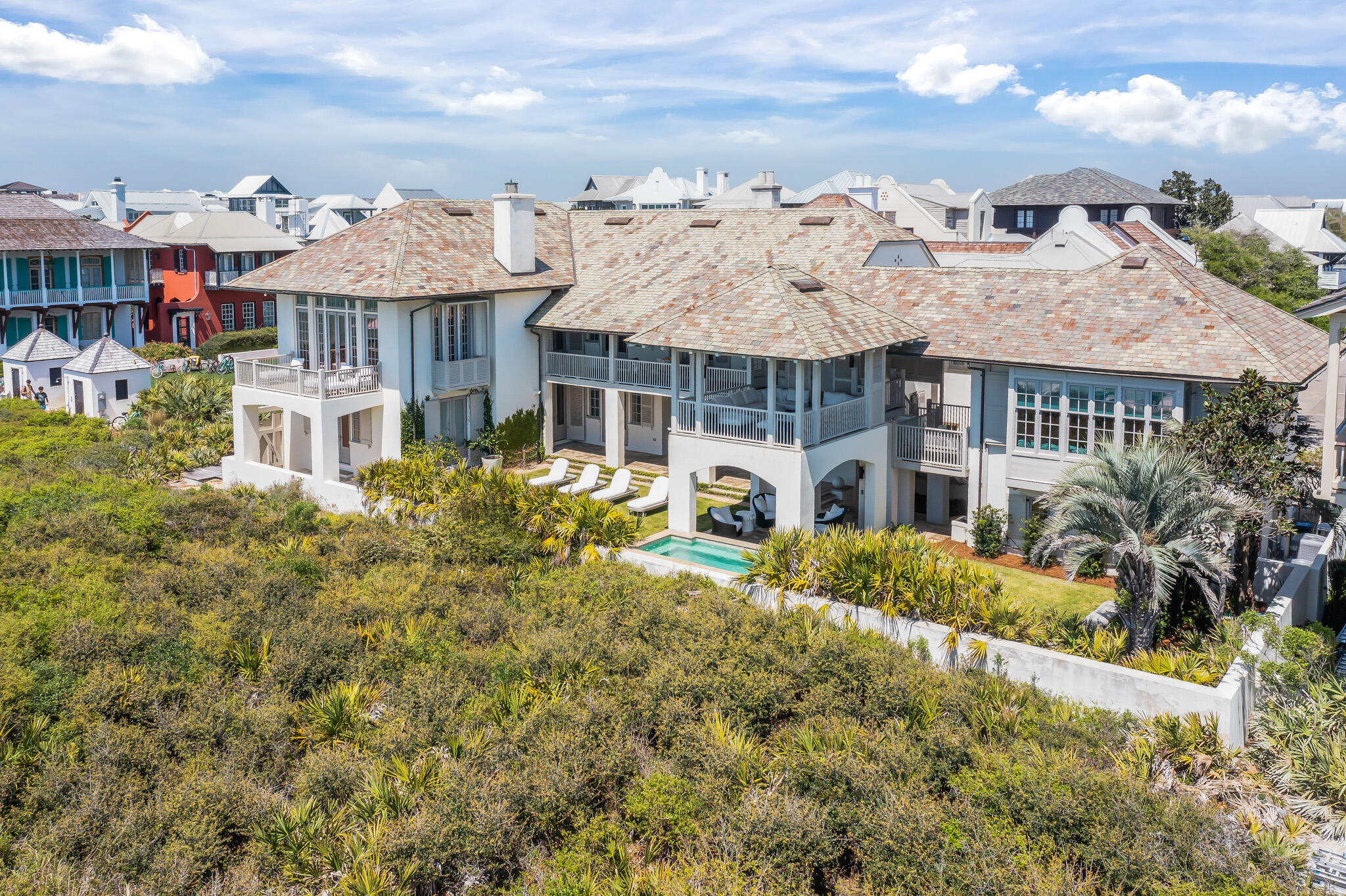 Entered into MLS for the use of comparative sales data. 115' on the gulf right in the middle of Rosemary Beach. Completely Renovated in 2018/2019, new doors and windows, new systems. Expertly designed interiors. Luxury at the highest level in all facets.