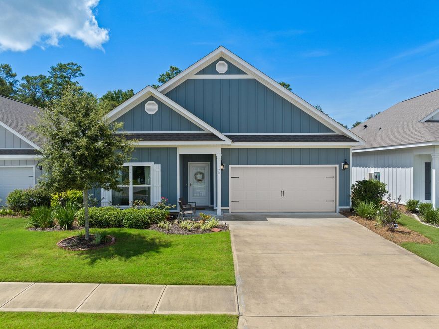 Welcome to Firefly! A gated neighborhood in Freeport within the greater Hammock Bay Community. This 3 bedroom, 2 bath Dover plan features 9' ceilings and EVP flooring throughout the common areas. This home has stainless steel appliances, beautiful painted cabinetry in the kitchen & bathrooms, and designer lighting package to include surface LED lighting in the kitchen. You will notice immediately that the home has a very spacious and open feel when entering, giving you lots of room for a dining room table and over sized furniture, to create that cozy relaxing gathering spot for you and your loved ones. There is a bonus media room that could be used as an office or place to gather with your family for movie night. The kitchen and main living space are massive, giving you plenty of room to host guests. The screened-in patio is a beautiful spot to sit and read or have your morning coffee. Want a large master bedroom? This home has it! The master bedroom has plenty of room for that oversized bed you've always wanted. The master bathroom features a double vanity, garden tub, walk-in tiled shower, and leads right into a huge walk-in closet which conveniently has direct access to the laundry room.

Firefly offers fantastic amenities with its own private pool, pickleball courts, and community room for use by Firefly owners only. You also have access to the greater Hammock Bay community pools, fitness center, general store, pickleball courts, community center, catch & release fishing ponds, and shared community dock on the Choctawhatchee Bay! What more could you ask for? Call today for a showing and come make Firefly your home!