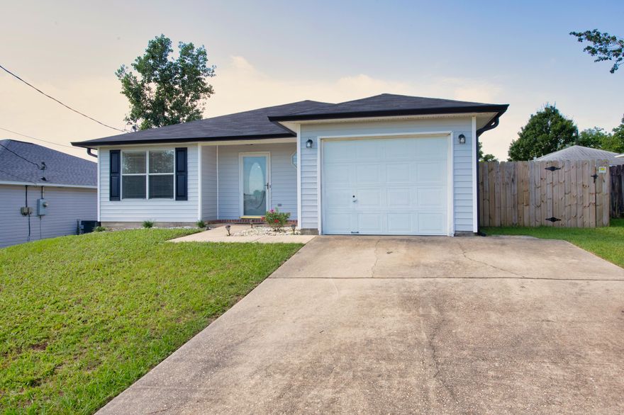 This charming South Crestview property is looking for its new owner! This 3 bed/2 bath home has undergone lots of upgrades, such as roof (2021), HVAC (2022), Water heater (2023), updated vinyl siding, gutters, granite countertops, privacy fence are just some of the updates which make this the perfect starter home. It has an open concept living room/kitchen area with LVP flooring throughout the entire home. Ceiling fans and light fixtures have also been updated for a more modern look. Book your appointment to see it today!