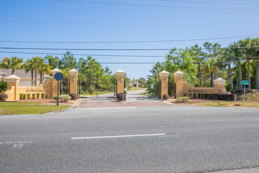 One of the last remaining lots in the Prestigious LA FONTAINE community! build your dream home among the other beautiful high end homes that are within the highly desired neighborhood.  This community has very Low HOA dues, private gated entry, and private access to the Santa Rosa Sound with an exclusive owner's beach area.