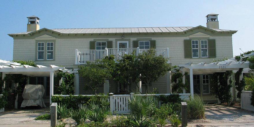 Located 2nd row south of Co.Hwy 30A Seaside, just 2 minute stroll to beach. Recent interior renovations include new kitchen w/white wood cabinetry, Carrera marble countertops, 6 burner Viking gas stove, Viking refrigerator & dishwasher. Master & guest baths have been renovated w/new showers, subway tiles & Carrera marble countertops & flooring. Addt'l updates include interior & exterior repainting & new HVAC's. 1 of 2 sets of stairs flank either side of foyer lead to second level. Living area w/sectional sofa is a the perfect place to cozy up in front of one of two fire places while watching your favorite movie on the flat screen television. Between the living and kitchen area is a light filled sitting area with a breakfast table which can double for afternoon board games. Two deep set