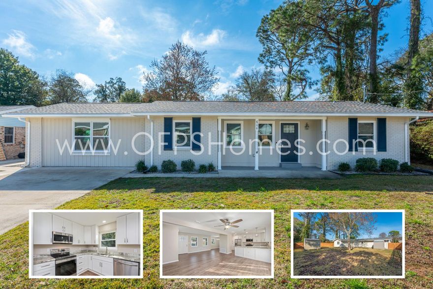 AVAILABLE NOW! Beautifully remodeled and move-in ready, this 4-bedroom, 3-bath home blends modern upgrades with smart design. Enjoy new LVP flooring throughout, an open living space with room to spread out, and a bright kitchen featuring stainless steel appliances and a chevron-shiplap breakfast bar. The primary suite offers a walk-in closet and a cozy reading nook just outside the door. On the opposite side, a private guest or ''in-law'' suite includes Bluetooth-enabled lighting, fan, and built-in music. You'll also love the spacious laundry room, upgraded HVAC with dehumidifier, fenced yard, and backyard shed for extra storage. Located cul-de-sac neighborhood with sidewalks and easy access to local dining, beaches, parks, museums, and outdoor activities along the Emerald Coast. NO smoking. 600 minimum FICO credit score required in addition to meeting rental criteria. Two pets allowed upon approval with a non-refundable pet fee.

All applicants are required to complete an application on https://onefamilypropertyservices.petscreening.com/
regardless of if they own a pet or not. Applicants with an ESA are also required to complete the application.

** Fees Required once an application is approved include, but may not be limited to: Security Deposit, Non-Refundable Fees (cleaning and rekey), $20 Certified Mail Fee, and Pet Fees (when applicable).