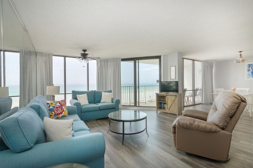 Rare Beachfront Investment - Fully Renovated & Turnkey! This 2024-updated 2BR/2BA condo in Edgewater Beach & Golf Resort features new AC, appliances, flooring, furniture, & fresh paint. High rental potential in Panama City Beach's only full-service resort with Gulf-front pools, golf, tennis, onsite dining & direct beach access. Don't miss this opportunity!
