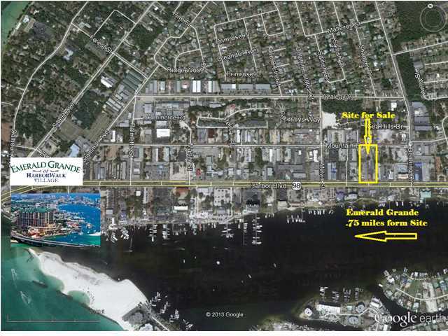 This property has abundant opportunities and is located in the City of Destin with a North Harbor Mixed Use (NHMU) zoning district. The total property consists of four (4) lots with 200 feet of frontage on Hwy 98 and 200 feet of access on Mountain Drive totaling 2.08 acres. Additional land could be available to increase the size of the development to 3.18 acres and frontage on Hwy 98 will increase to 350 feet. The zoning designation will allow up to 15 stories in height, unlimited amount of hotel rooms as long as required amount of parking is met. You can also develop retail space together with hotel and or condo combination to increase your potential investment. Subject property is across the street from the Destin Harbor with potential views from the third floor. Existing tenants on the
