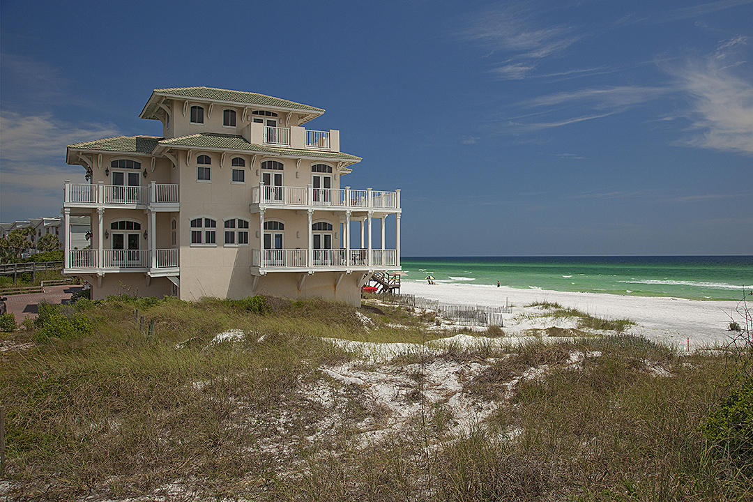 Property under contract. Buyer has 72 hr right of first refusal ''Bella Vista'' (BEAUTIFUL SIGHT) A perfect, private GULF FRONT VILLA with 85 ft. on the gulf!Stepping in, you feel Bella Vista's warmth and beauty!It is graced by the warm blue, green waters of the Gulf of Mexico, sugar white sand and amazing, majestic ever changing skies and views! With walls of french doors and oversized windows, warmth and beauty flow through and into this beautiful home!Built in 2006 very private, well cared home has private, gated entry, elevator, large 4 door garage, open floor plan with large kitchen, gas range, dining room and cozy living room with a gas fireplace.