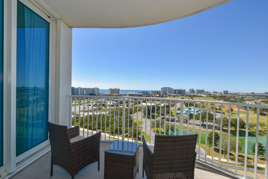 No need to look any further, you've discovered an exquisite turn-key condo nestled in an unbeatable prime location at the heart of Destin. This 11th-floor condo is the best location in the building for watching amazing sunsets with breathtaking Gulf and Bay views. This condo is primed and ready for your enjoyment or for hosting your first guest.Palms is an excellent investment, second home or primary residence. With this resort, you can park and relax, without ever having to drive while on vacation.HOA fees cover all utilities-electric, water, trash, wifi and cable!!Resting on over 2 acres, the meticulously maintained grounds boast over 200 palm trees, charming waterfalls, and several pools. children's pool and interactive splash fountain will provide hours of enjoyment!