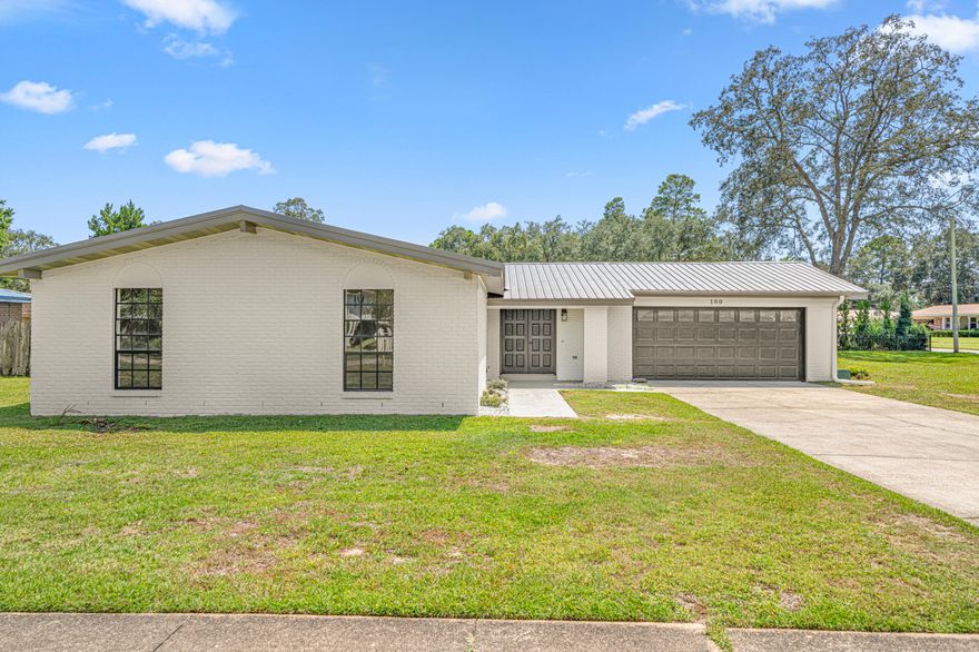 Welcome to this beautifully renovated home, ideally located on a spacious corner lot in the heart of Niceville. Just a short walk to both the middle and high school, this property offers unmatched convenience and value. Step inside to discover a bright, modern interior with light, airy tones and thoughtfully designed living spaces. The open-concept kitchen features quartz countertops, all major appliances, and overlooks both the living room and breakfast nook--perfect for everyday living and entertaining. The primary suite is a true retreat, complete with a luxurious en-suite bathroom featuring dual vanities, quartz countertops, and a stunning floor-to-ceiling tiled walk-in shower with double showerheads and.. a built-in bench. Additional highlights include a newly added, climate-controlled formal laundry room for added comfort and functionality. Outside, enjoy a fully fenced backyard along with approximately 0.12 acres of front yard spaceideal for future additions such as a pool, storage shed, or outdoor entertainment area. Don't miss your opportunity to own this turnkey home in one of Niceville's most desirable locations. Schedule your private showing today!