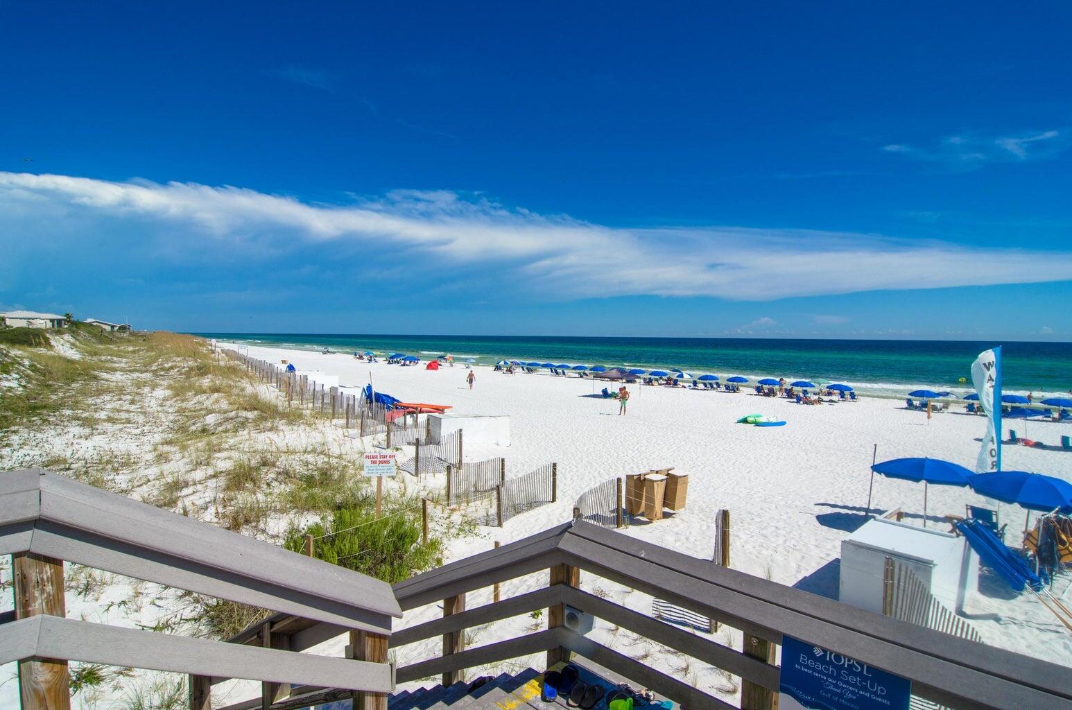 This lovely condo has a great view of the beautiful Gulf of Mexico and plenty of room for the whole family to make vacation memories. Located in the 52 acre resort of Tops'l , all the best amenities , tennis, pickleball, beach access, pools. grills, and a poolside bar and grill. Many fun attractions and restaurants in the area. You can also cash in $$$$ on vacation rentals. Sleeps up to 6 with a double sofa bed. Large balcony for enjoying the view of the water and beaches. Sold furnished except for patio furniture and items in owners closet.